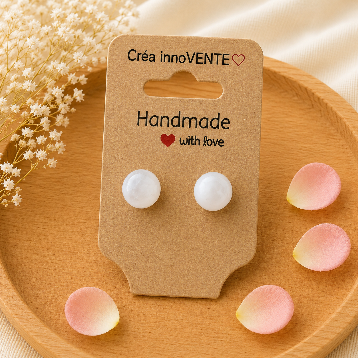Boucles d'oreilles Perle Howlite