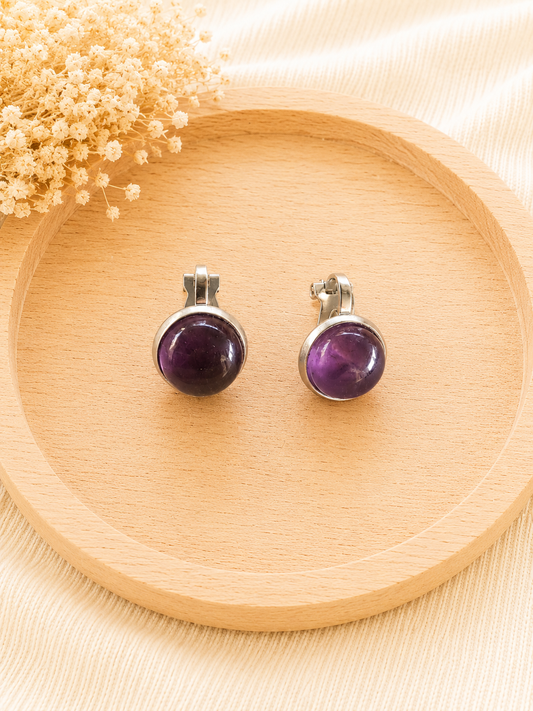 Boucles d'oreilles Clip Améthyste