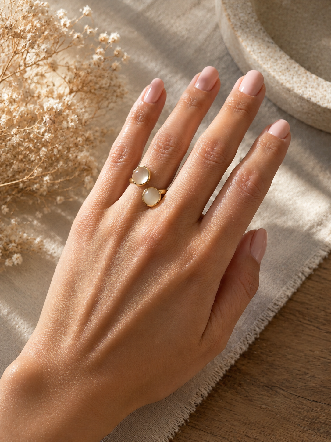 Bague Duo Quartz Rose