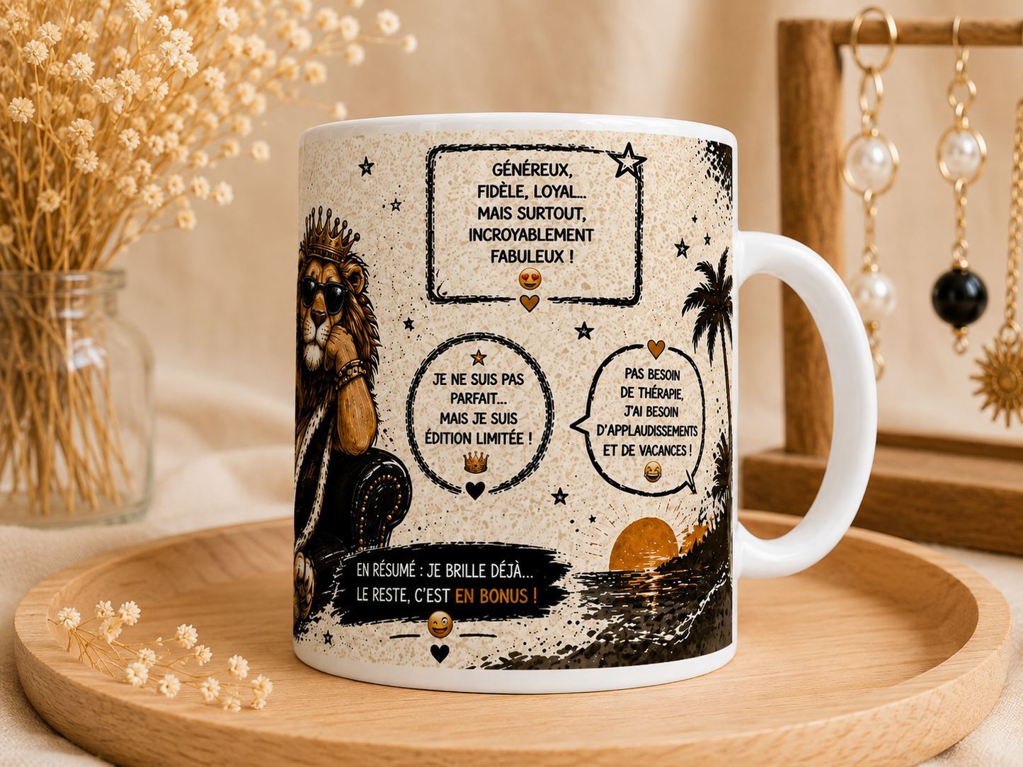 🦁 Mug Signe Astro Lion Homme ♌