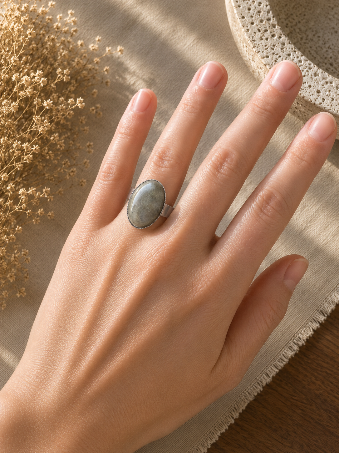 Bague Ovale Classique Labradorite