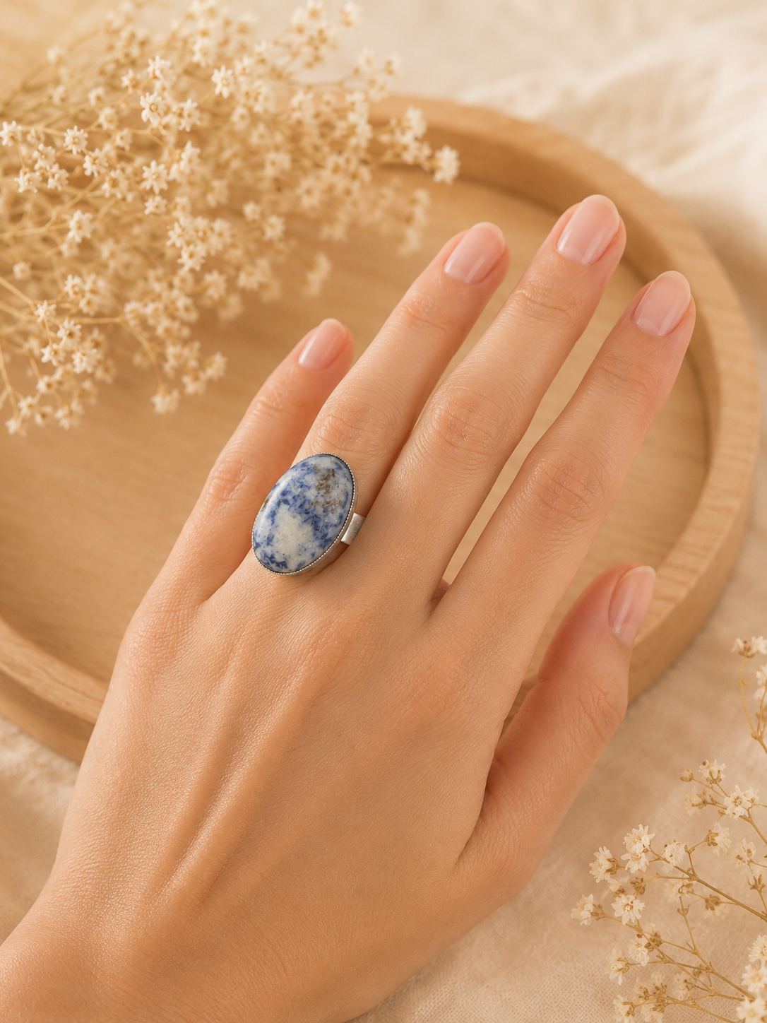 Bague Ovale Classique Sodalite