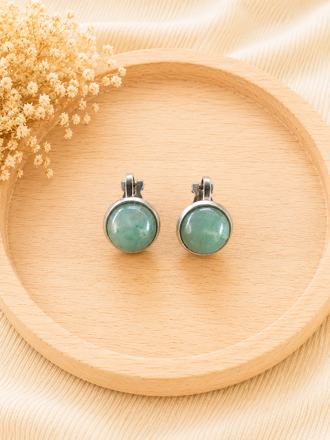 Boucles d'oreilles Clip Aventurine Verte