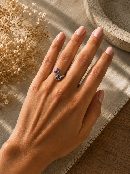Bague Duo Rhodonite