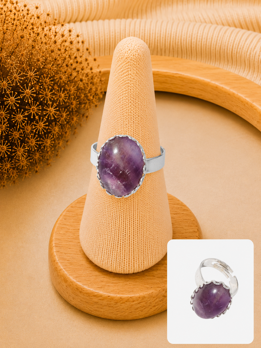Bague Améthyste Ovale Dentelée