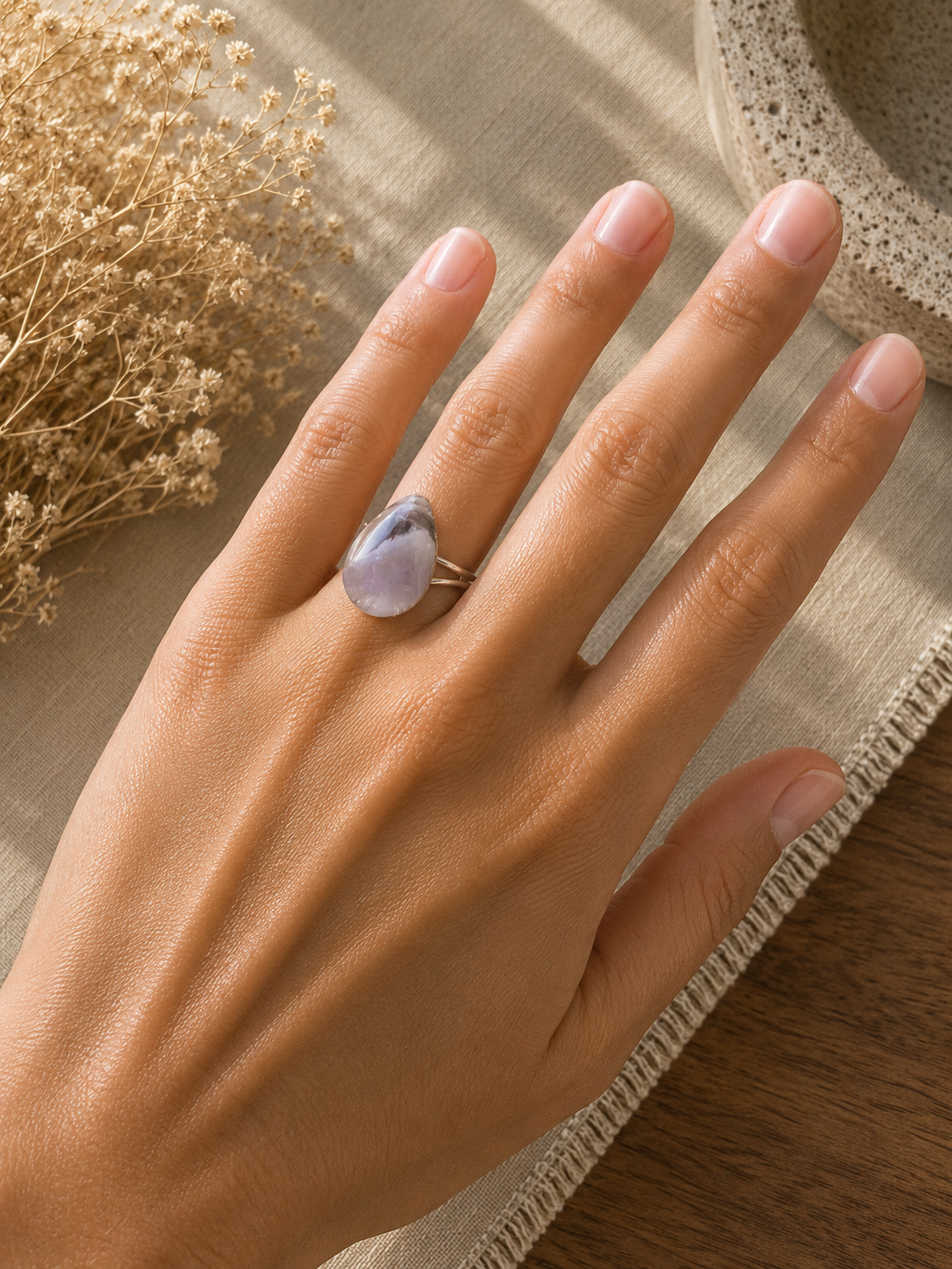 Bague Améthyste Goutte d'Eau