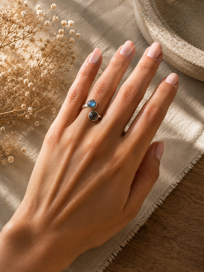 Bague Duo Labradorite
