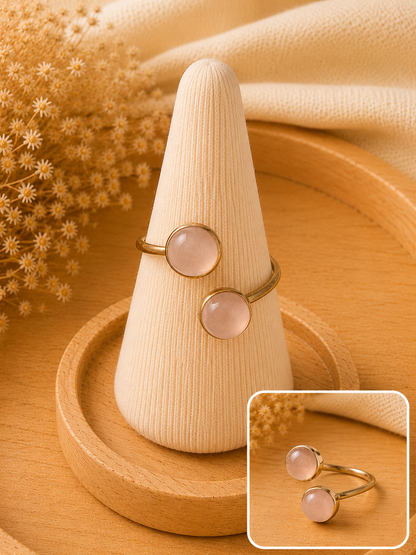 Bague Duo Quartz Rose