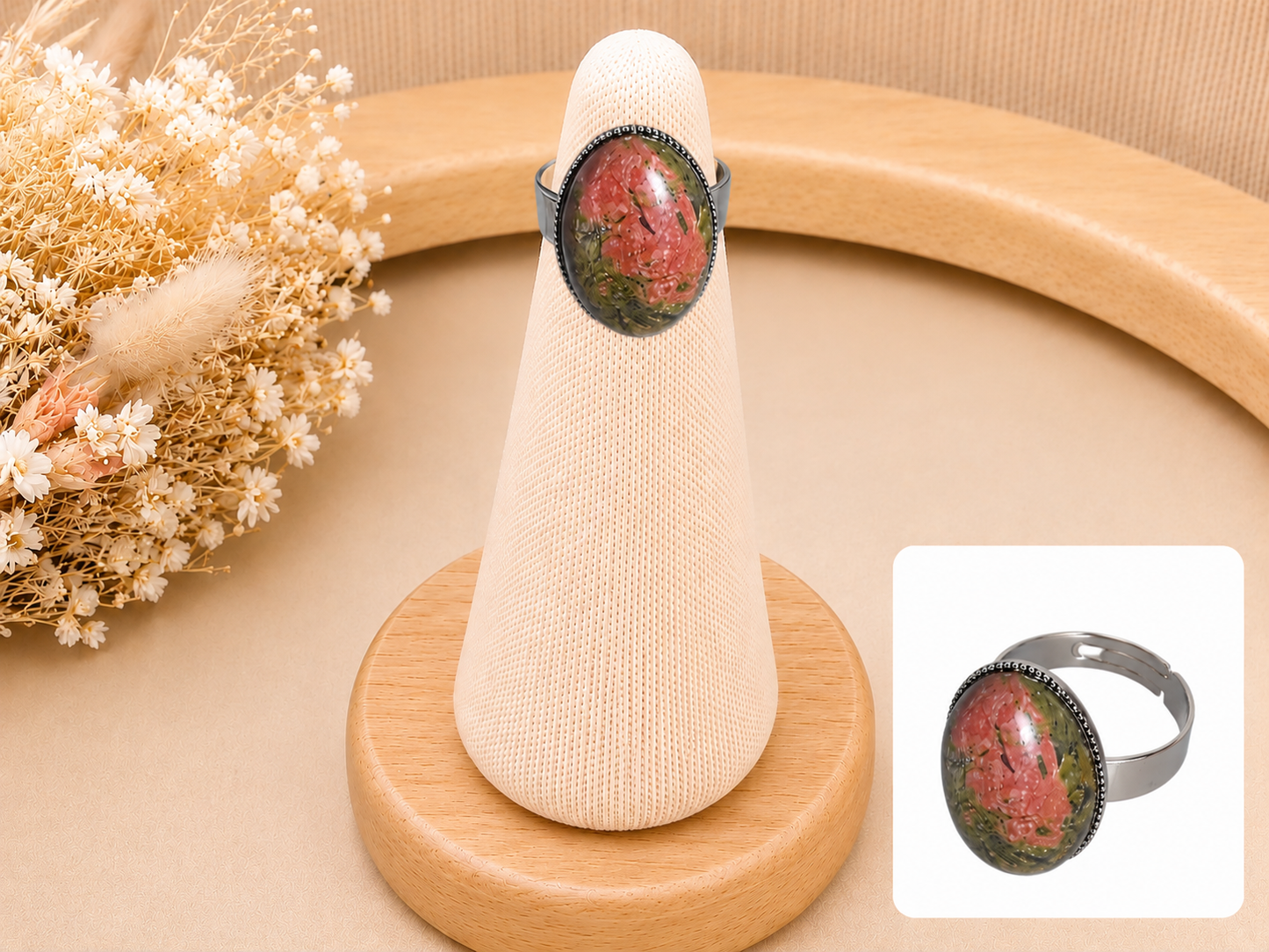 Bague Ovale Classique Unakite