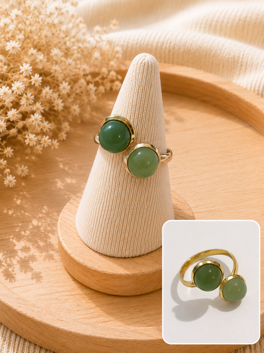 Bague Duo Aventurine Verte