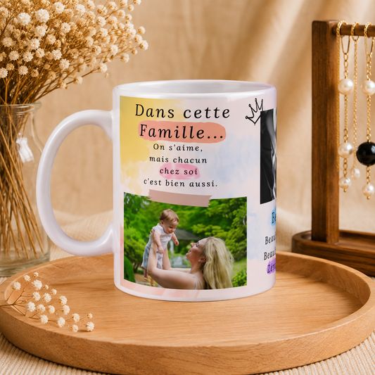 ☕ Mug humour personnalisé « Famille » – Notre Tribu