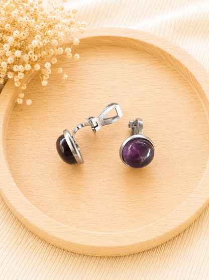 Boucles d'oreilles Clip Améthyste