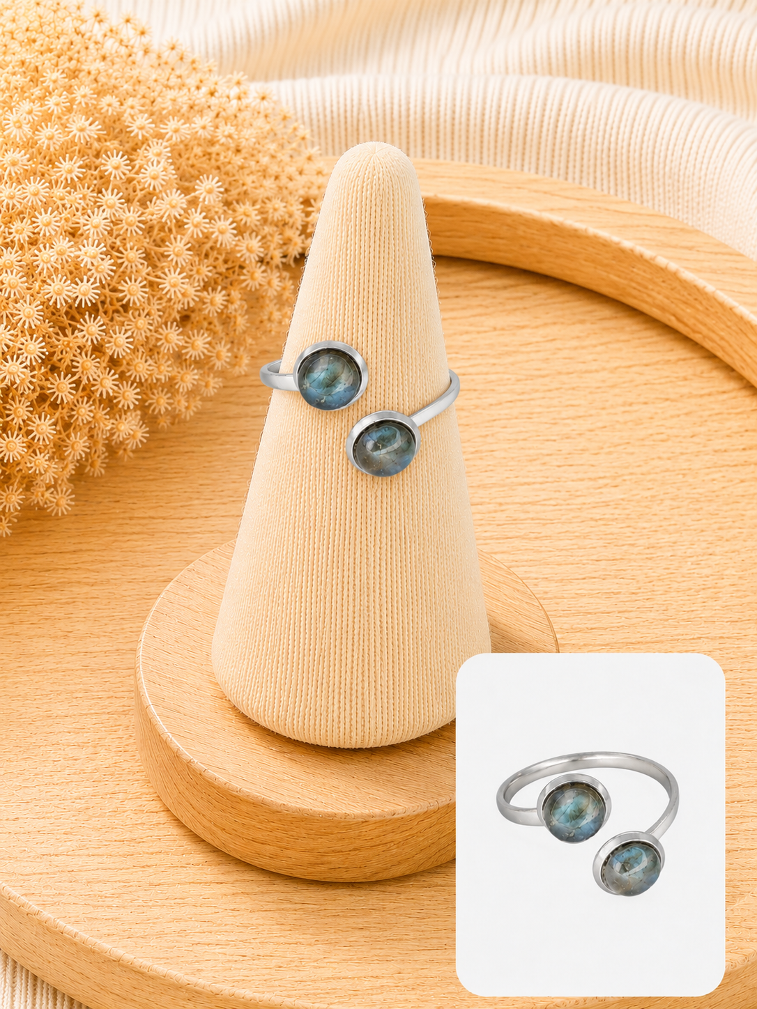 Bague Duo Labradorite