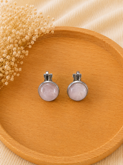 Boucles d'oreilles Clip Quartz Rose