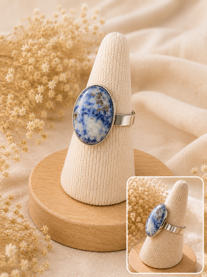 Bague Ovale Classique Sodalite