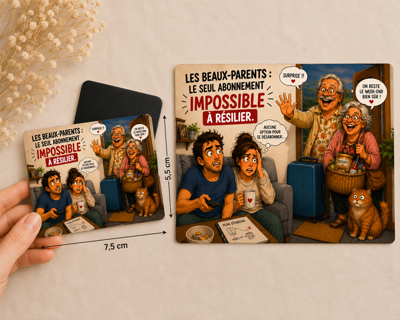 🧲 Magnet humour « Spécial Beaux-Parents »
