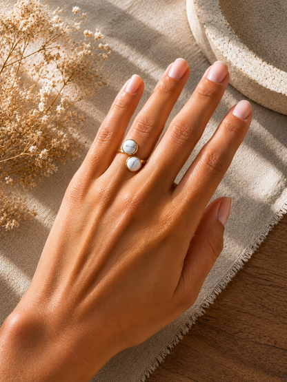 Bague Duo Howlite