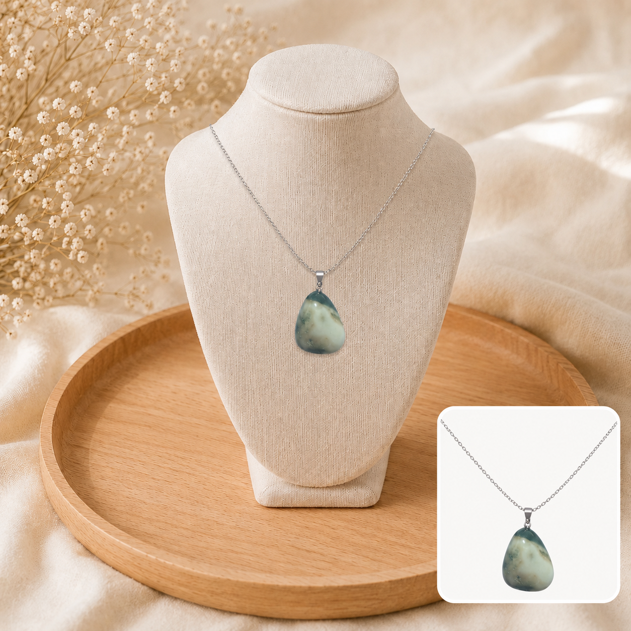 💚 Collier Essence d'Agate Mousse