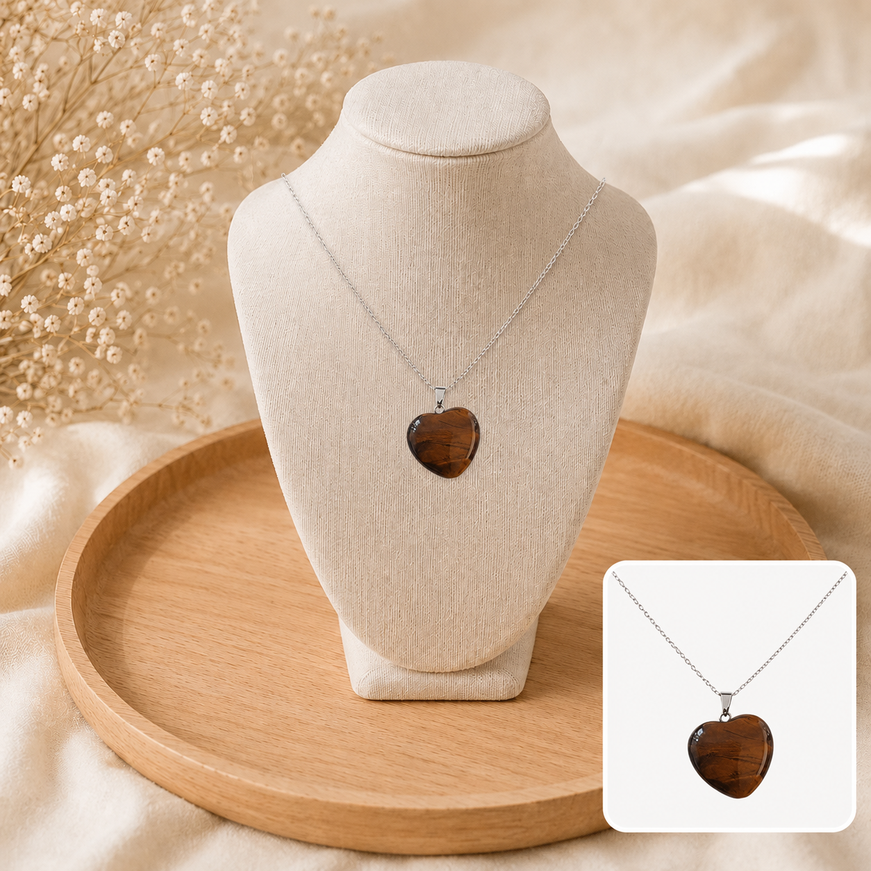 🤎 Collier Cœur d'Œil de Taureau