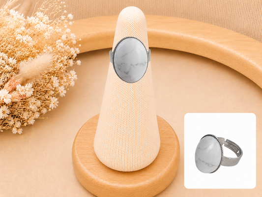 Bague Ovale Classique Howlite