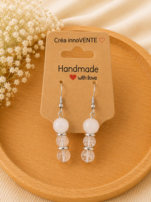 Boucles d'oreilles Cristal de Roche Harmonie