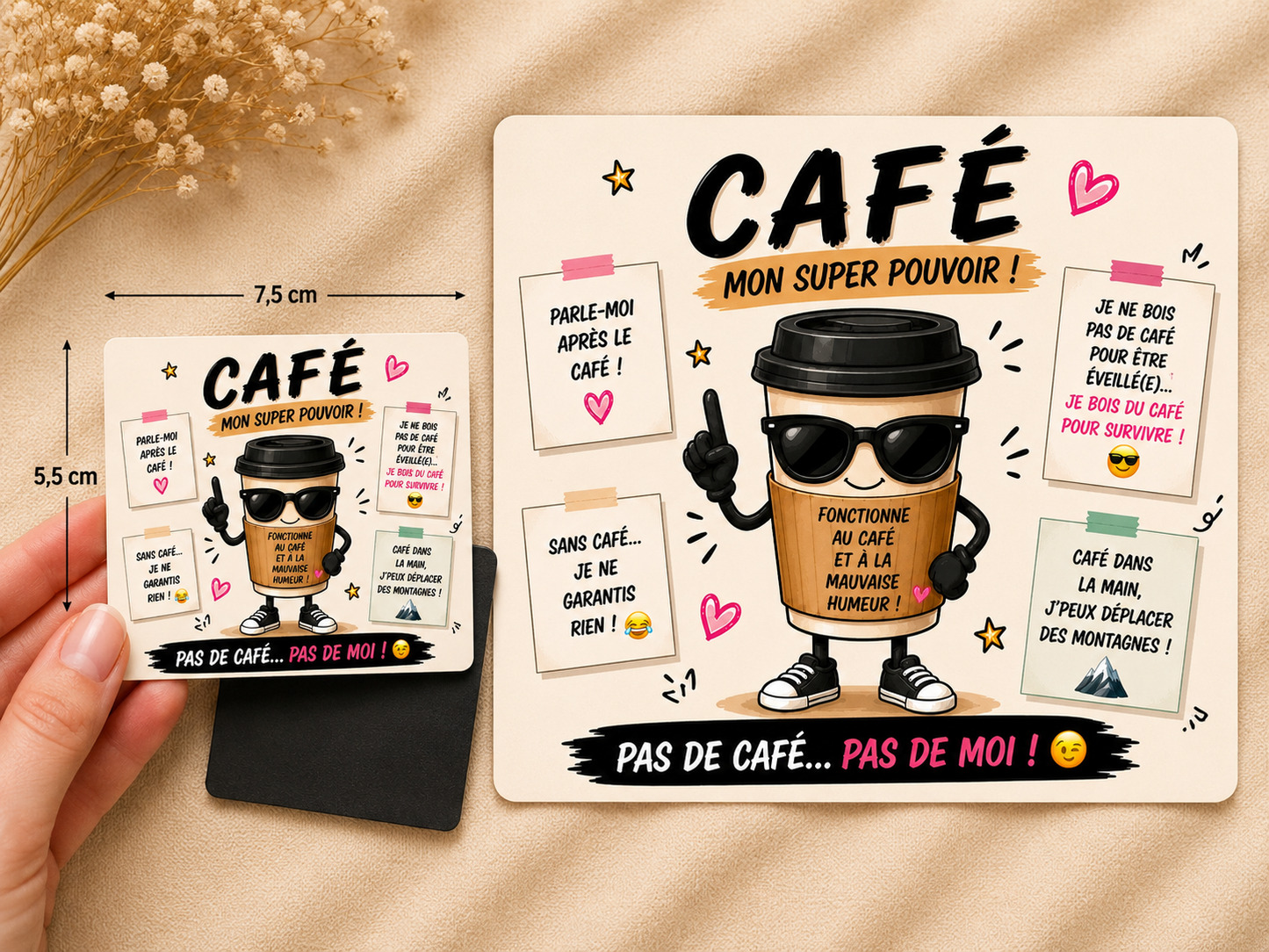 🧲 Magnet humour « Spécial Caféïne »