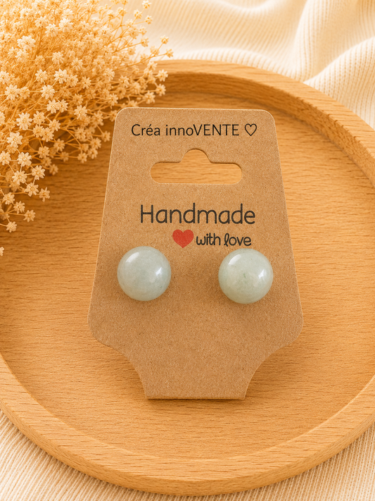 Boucles d'oreilles Perle Aventurine Verte