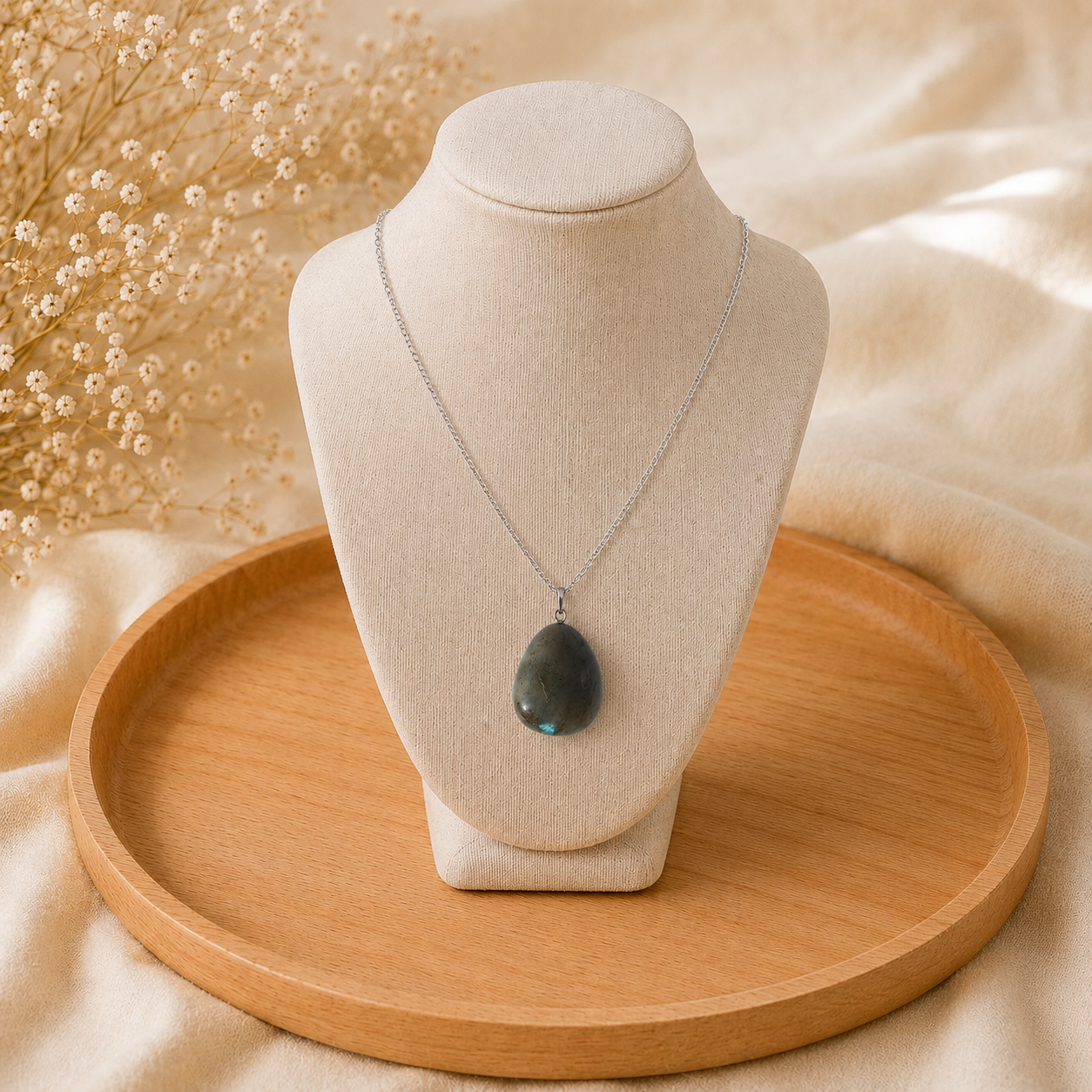 💙 Collier Galet de Labradorite