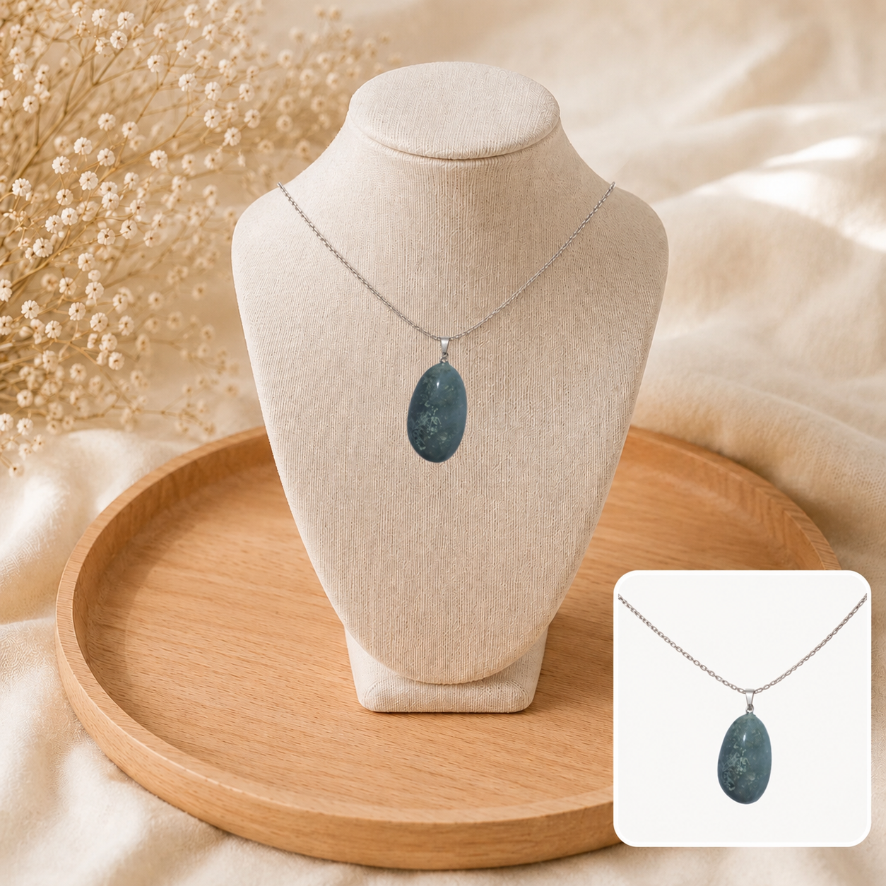 💚 Collier Essence d'Agate Mousse