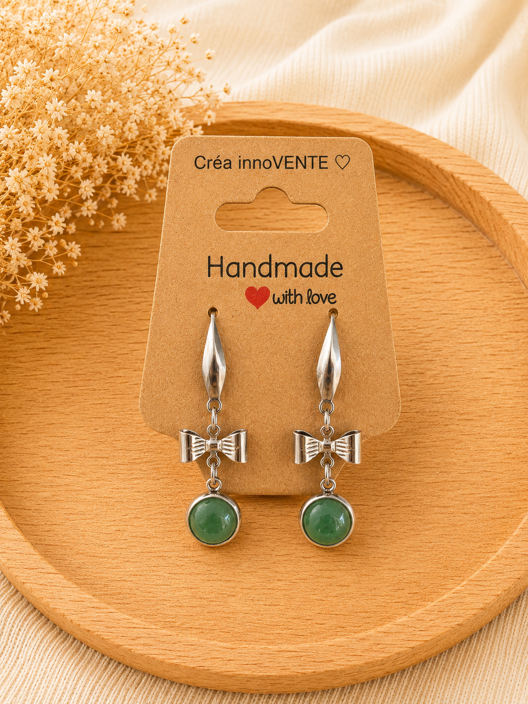 Boucles d'oreilles Aventurine Verte Coquette