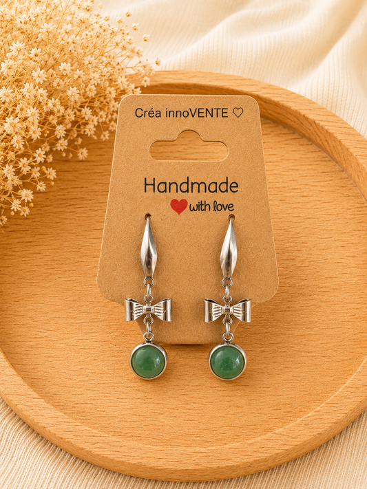 Boucles d'oreilles Aventurine Verte Coquette