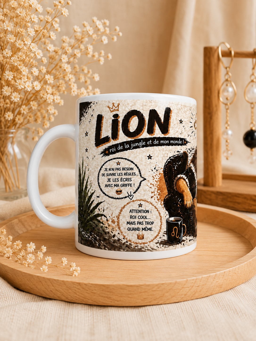 🦁 Mug Signe Astro Lion Homme ♌