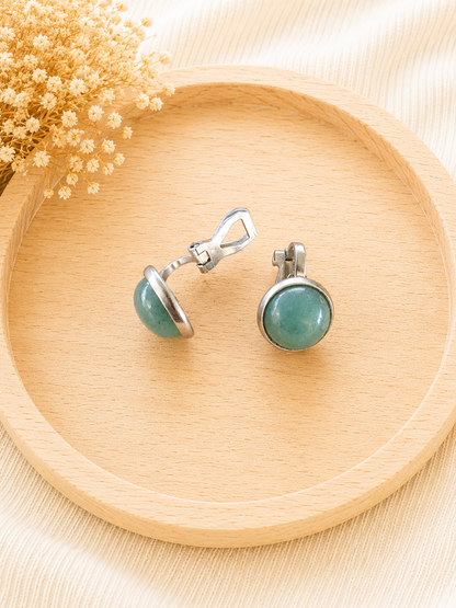 Boucles d'oreilles Clip Aventurine Verte