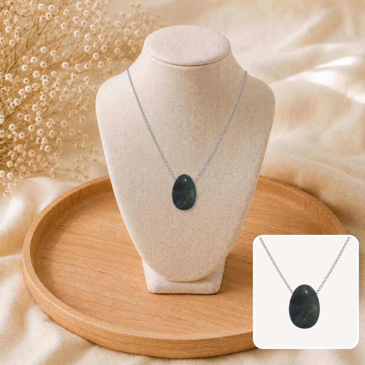 ❤️ Collier Horizon de Jaspe Héliotrope