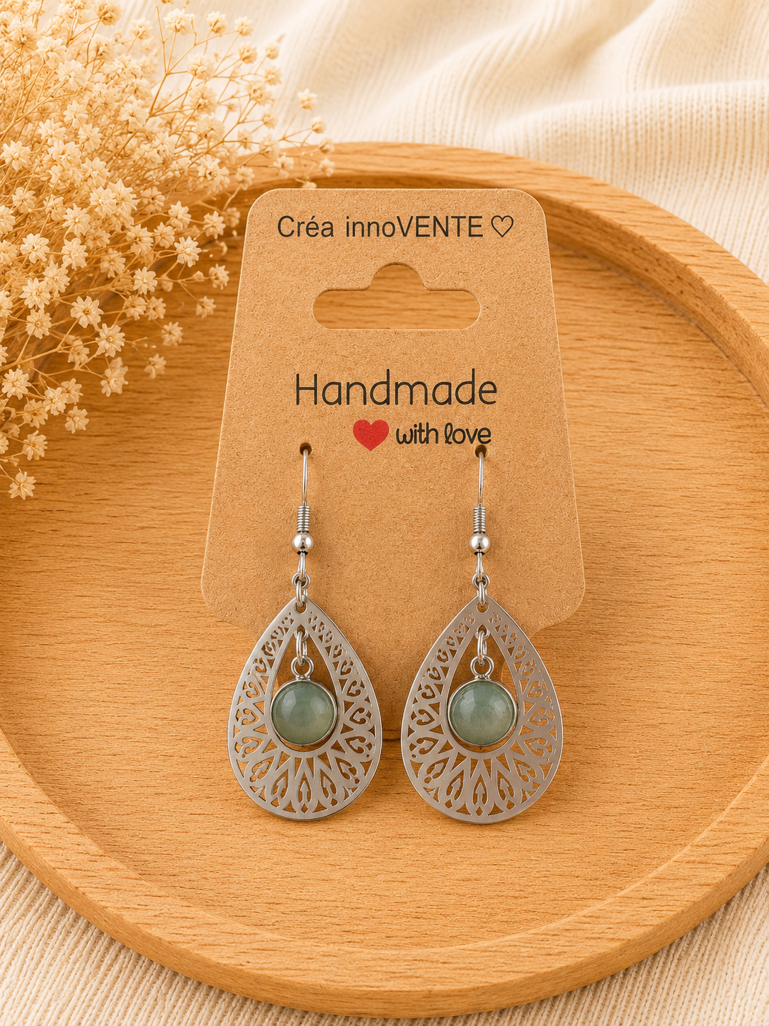 Boucles d'oreilles Labradorite Dentelle