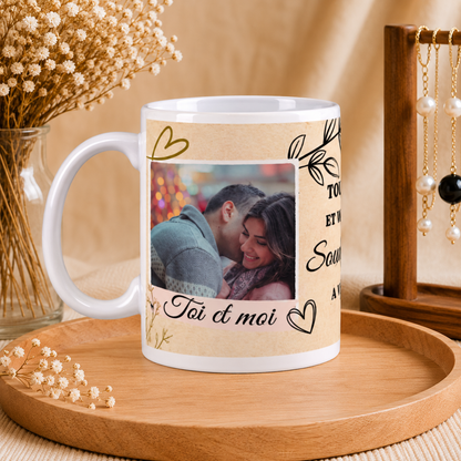 ☕ Mug personnalisé "Amour" – Toi & Moi