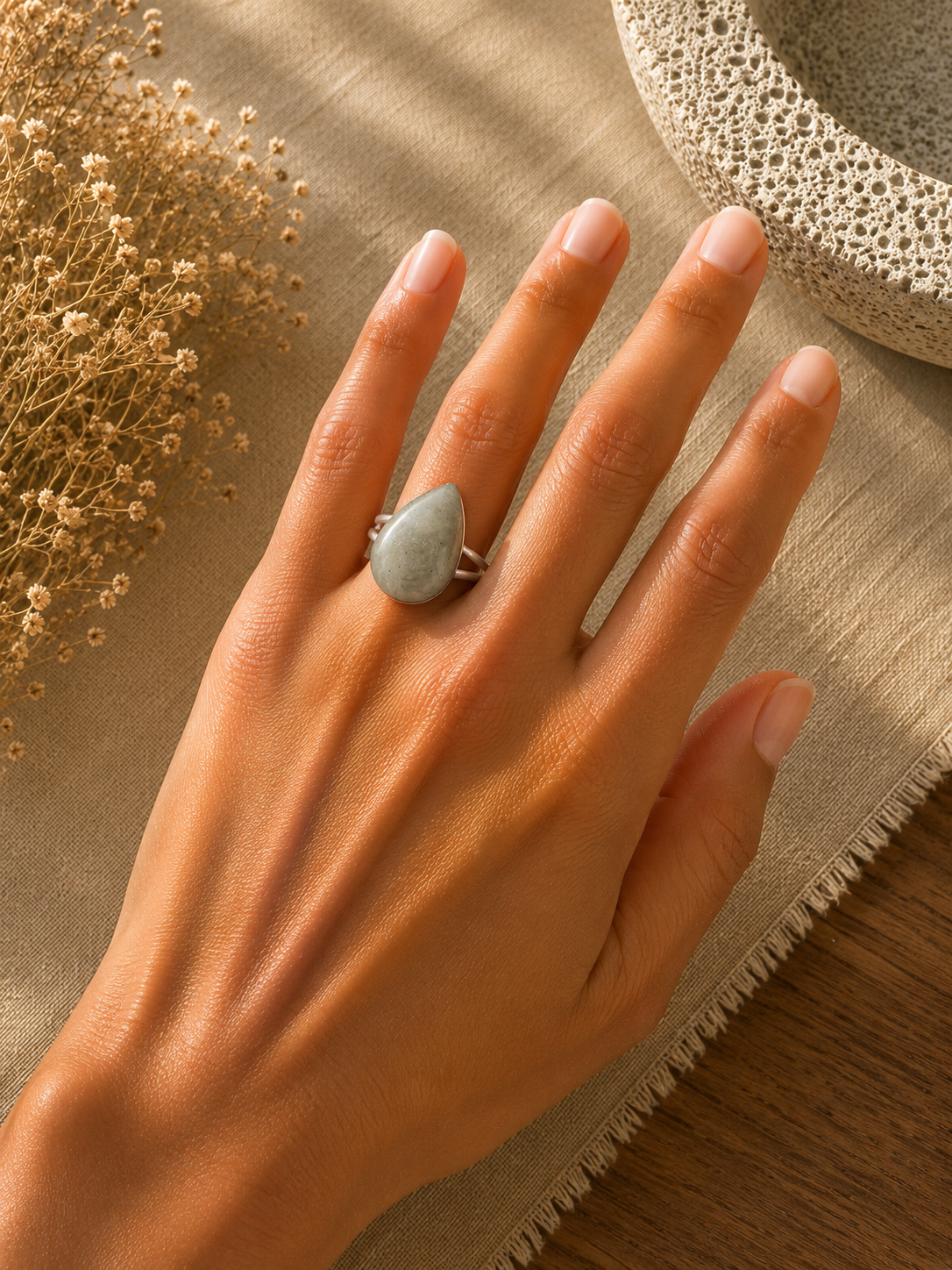 Bague Goutte d'Eau Labradorite