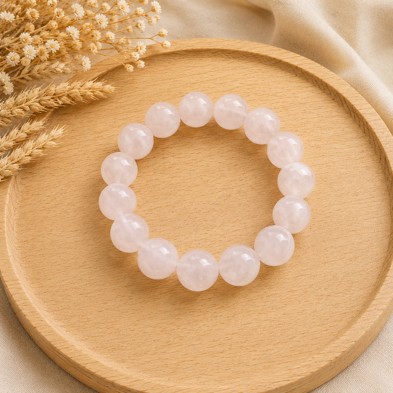 Bracelet Quartz rose naturel